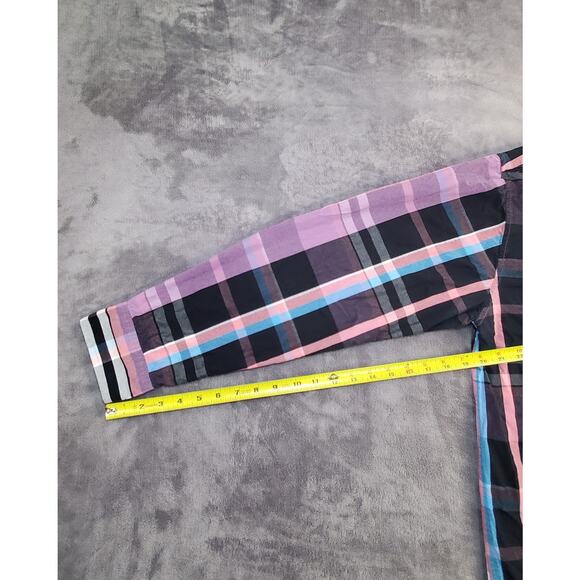 Obey Men's Size XXL Organic Cotton Button Down Shirt Purple Black Casual C12-3 - Picture 4 of 8